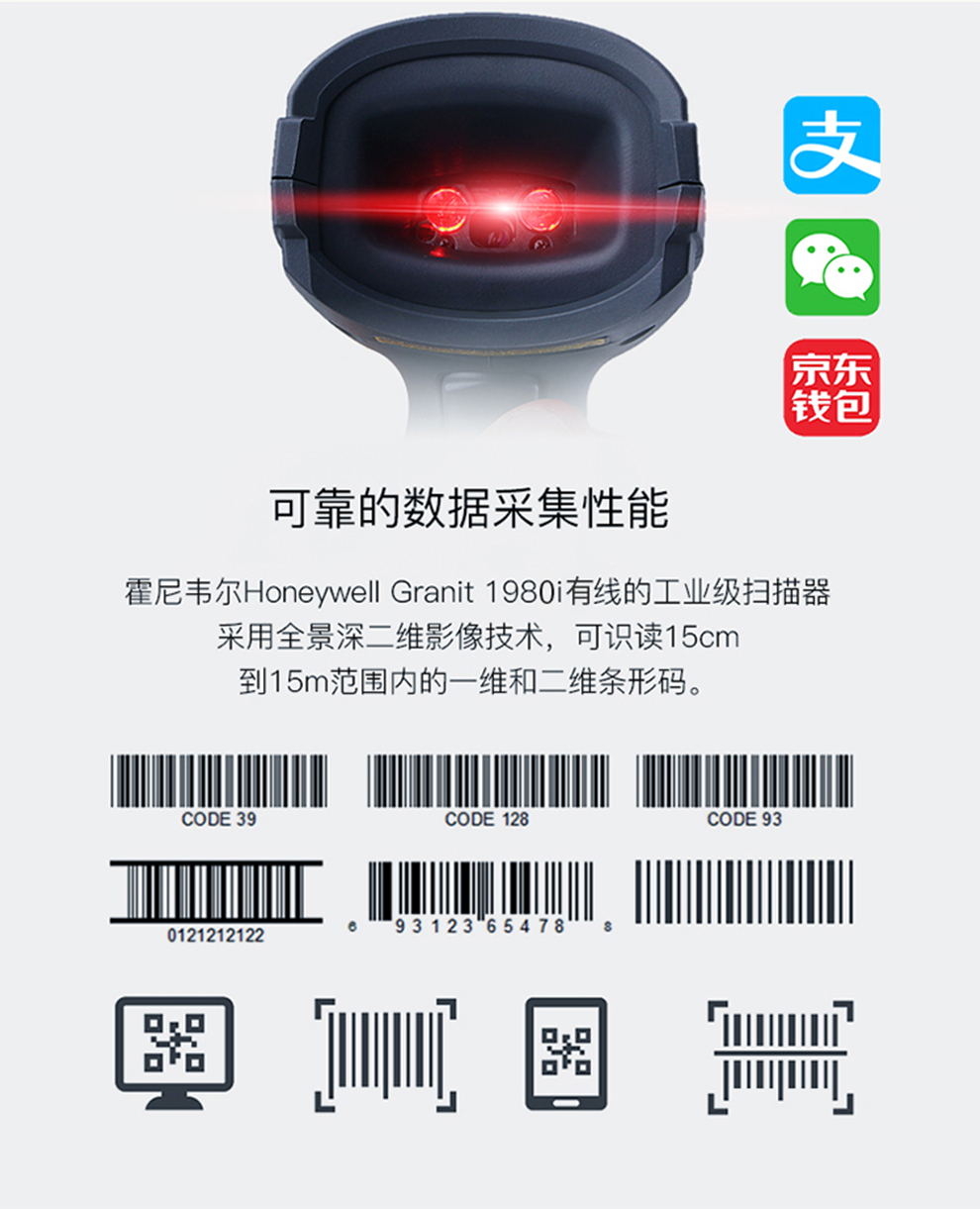 1980i工業(yè)級掃描槍具有可靠的數(shù)據(jù)采集功能