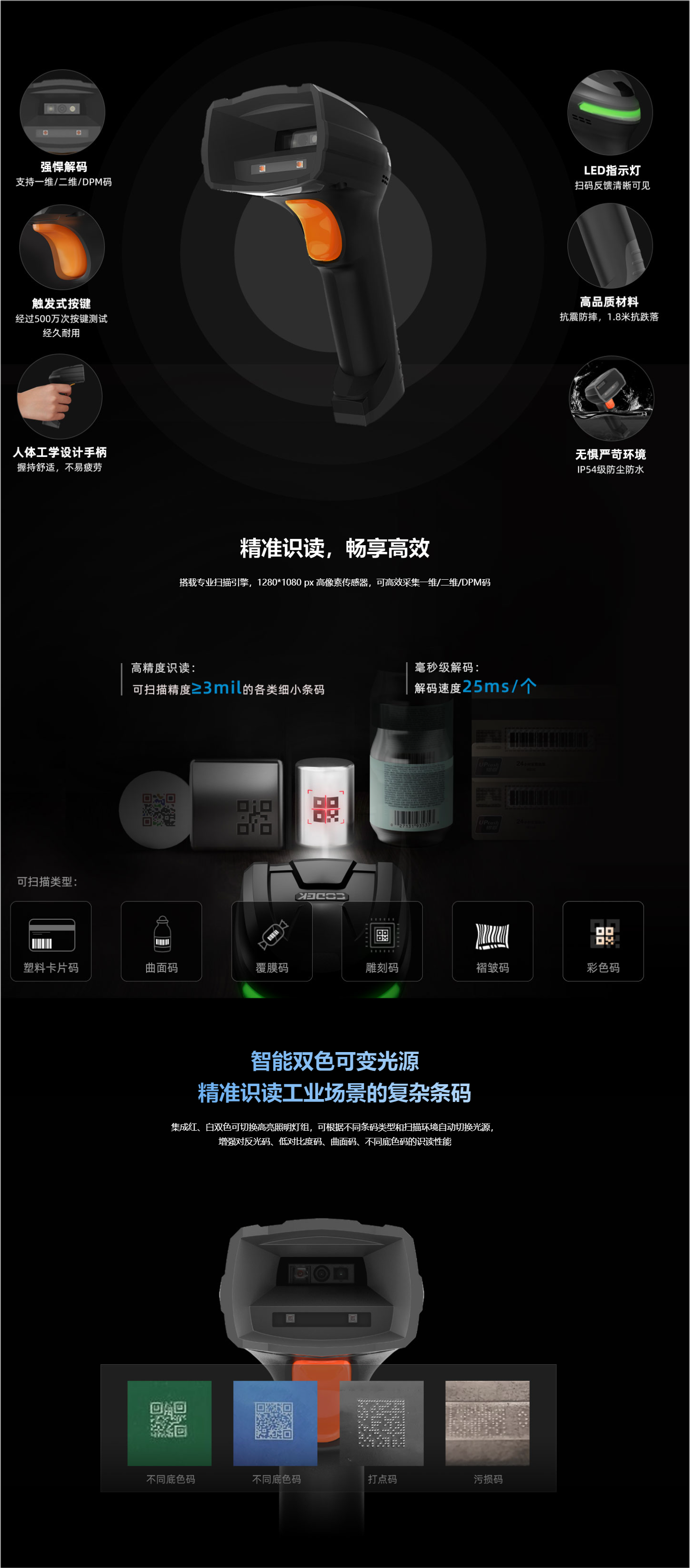 優(yōu)博訊K200有線工業(yè)掃描槍